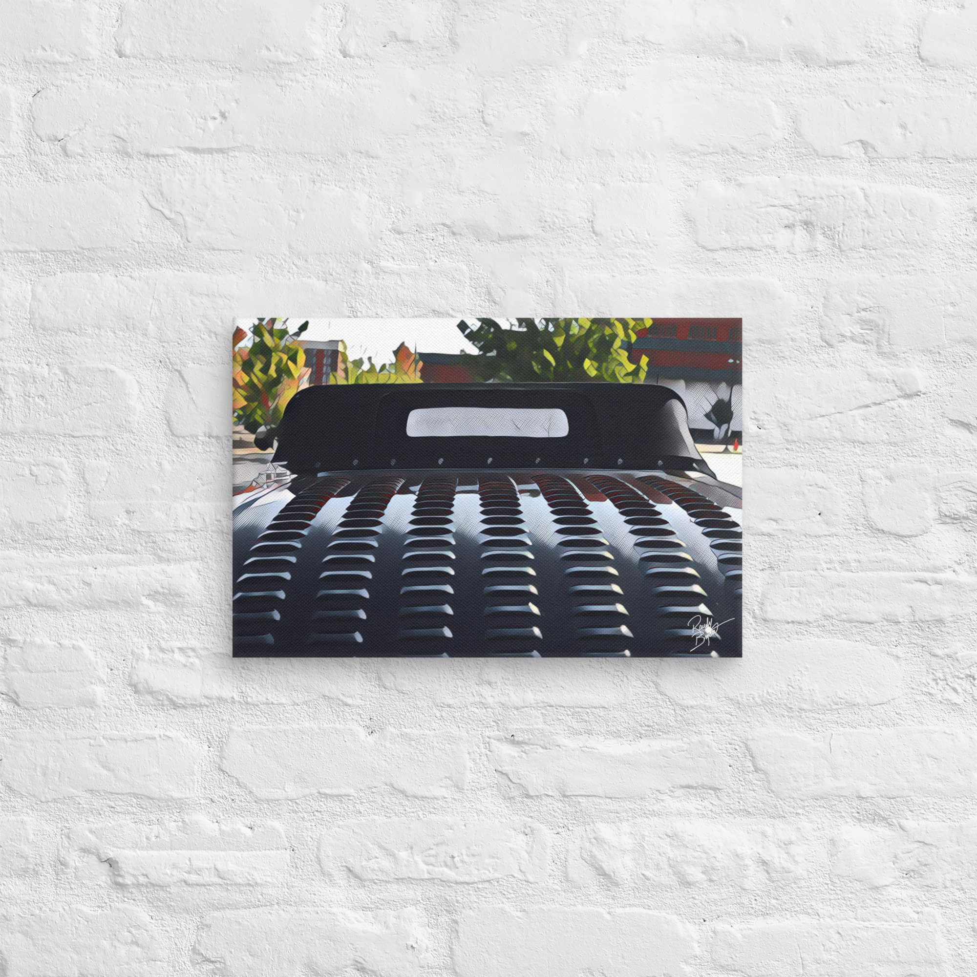 "Louverable" - Custom Hot Rod Louver Detail - Canvas Gallery Wrap - Image 2